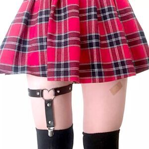 🆕Black Leather Leg Heart Garter Belt